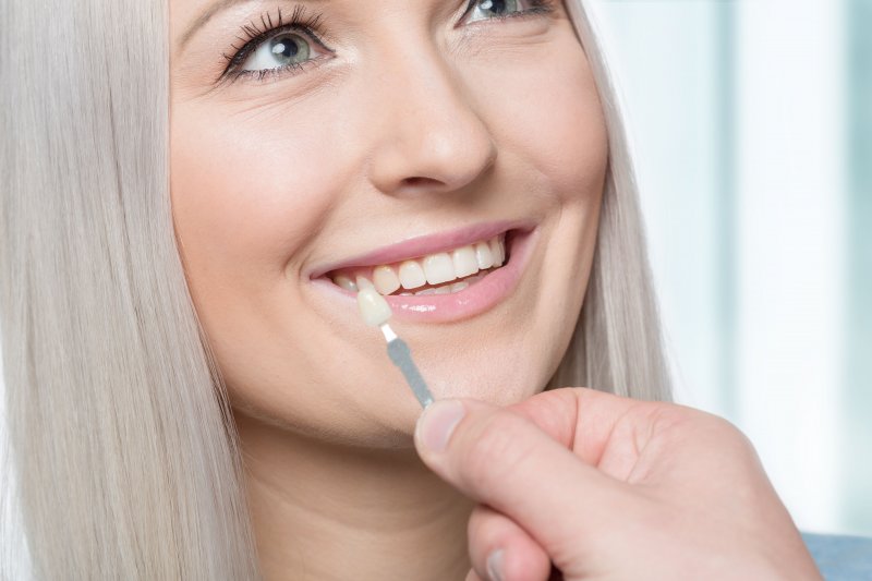 woman smiling while getting veneers in Wayland