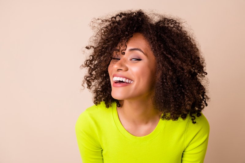 woman with veneers